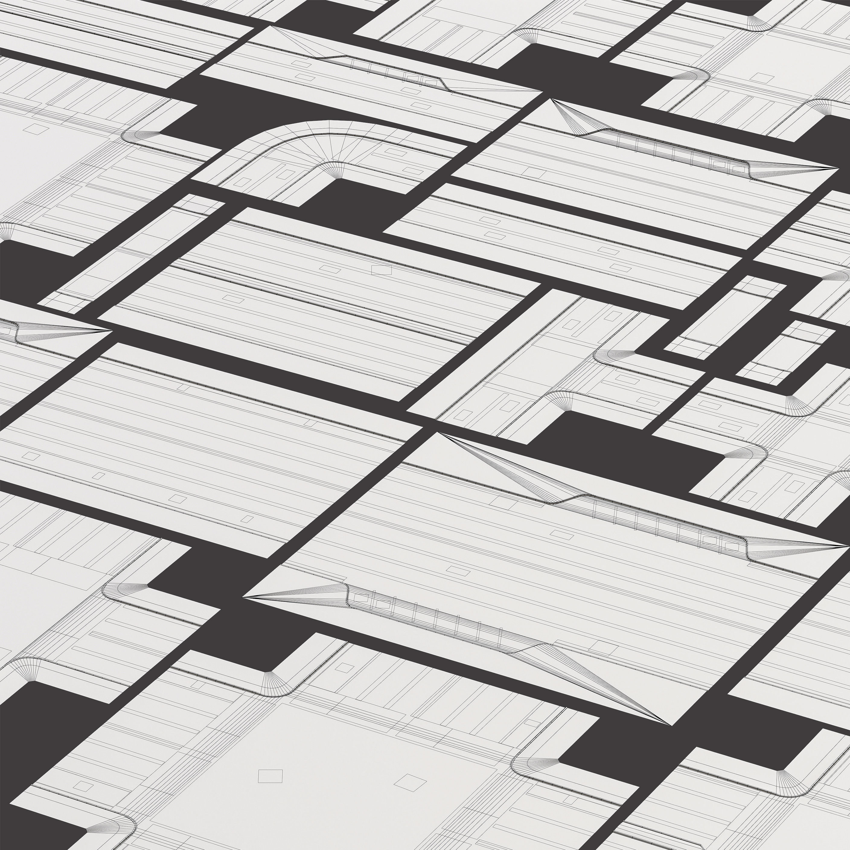 Road Pack low-poly Low-poly 3D model_6