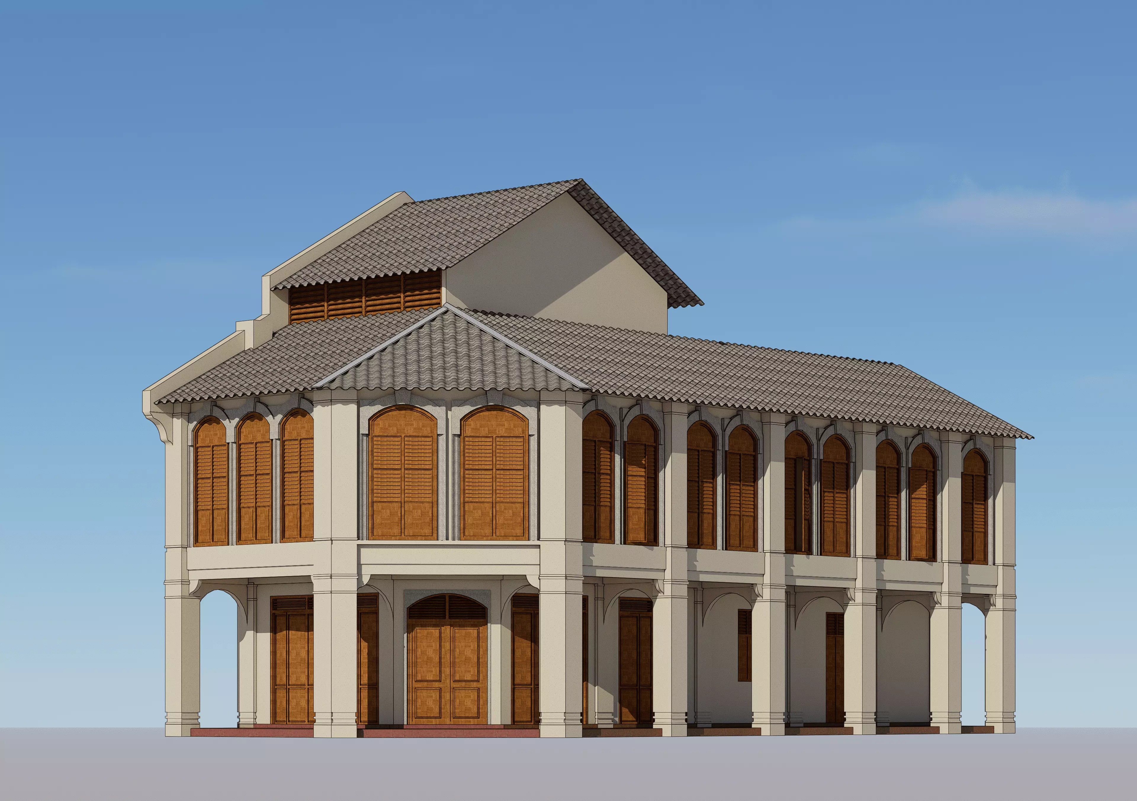 Malaysia Shophouse Corner 1760 Heritage Colonial Architecture 3D model