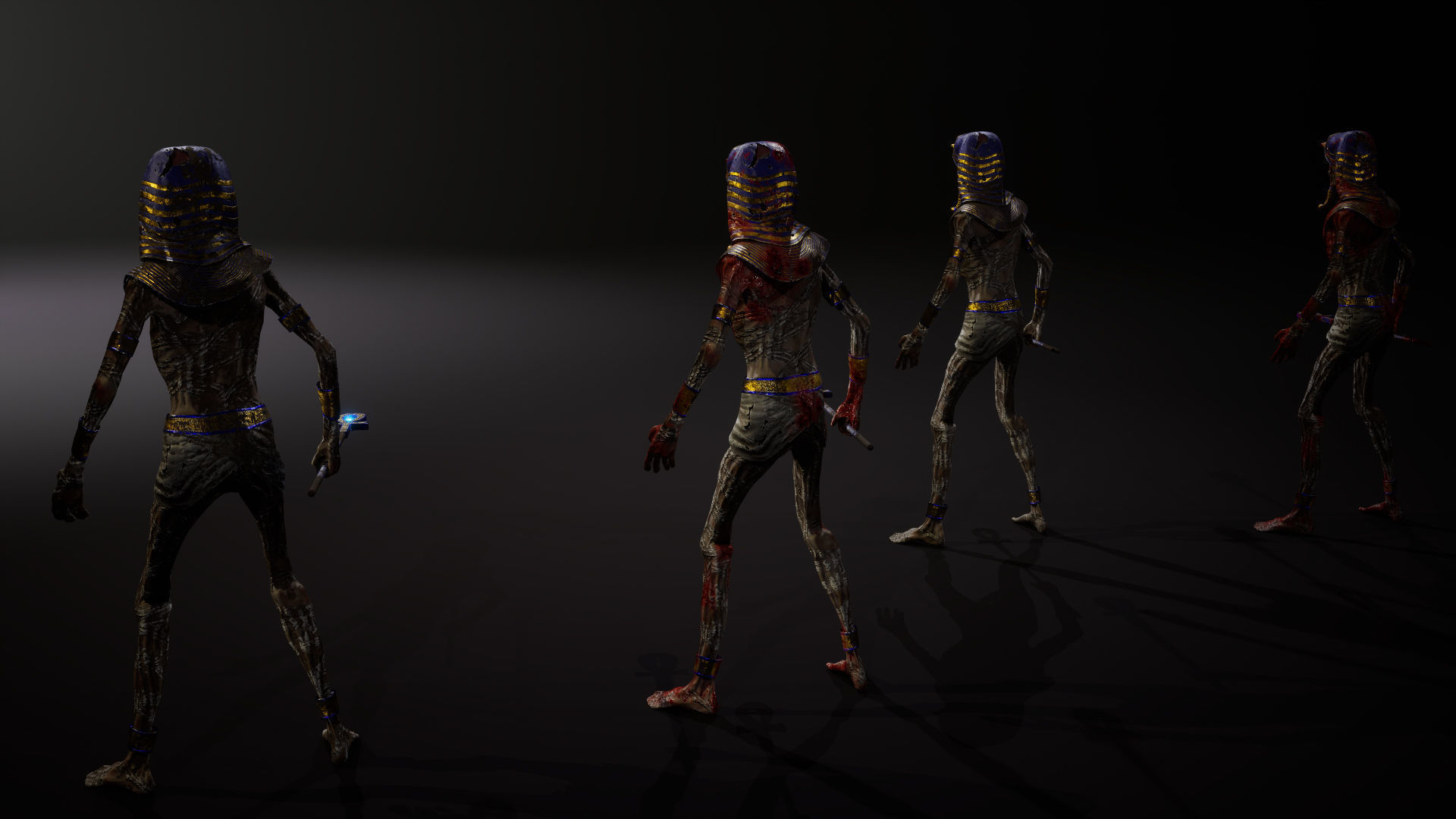 Mummy Tutankhamun Low-poly 3D model_6