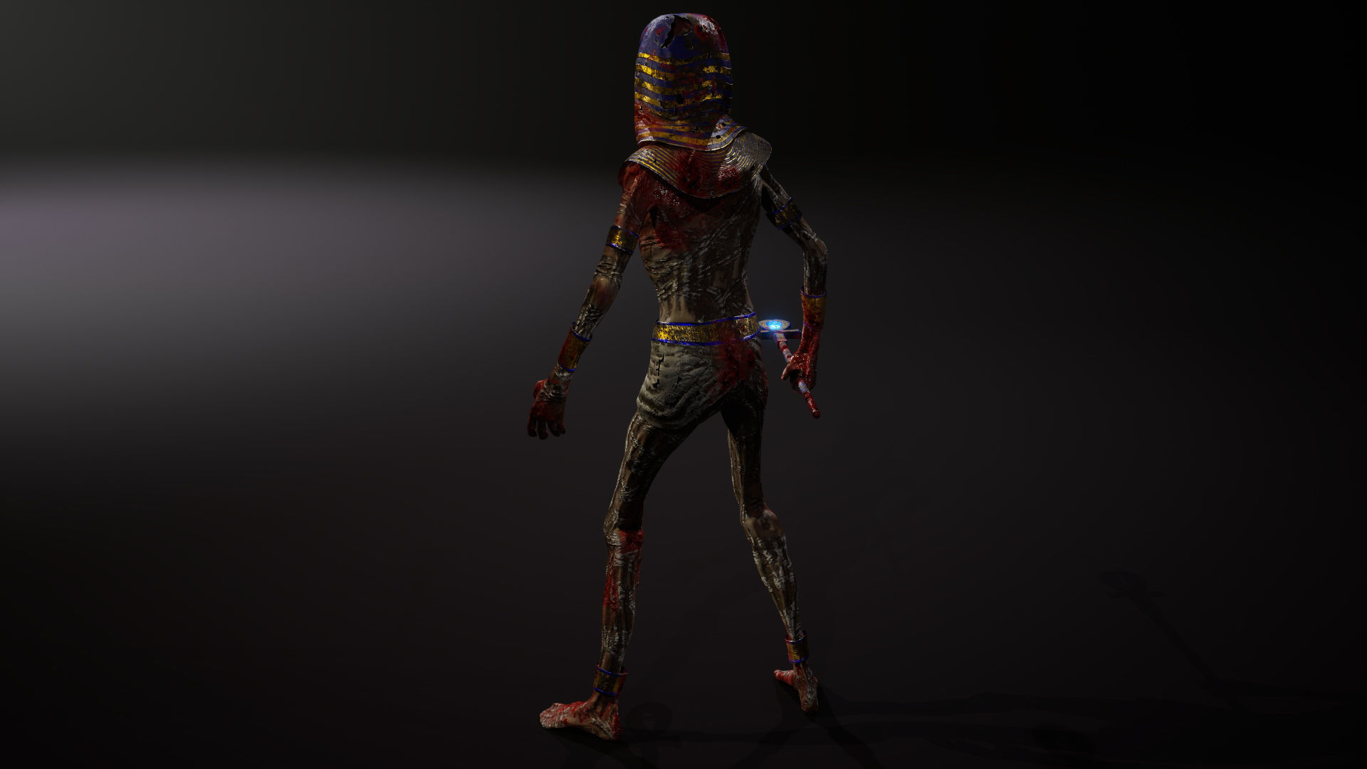 Mummy Tutankhamun Low-poly 3D model_11