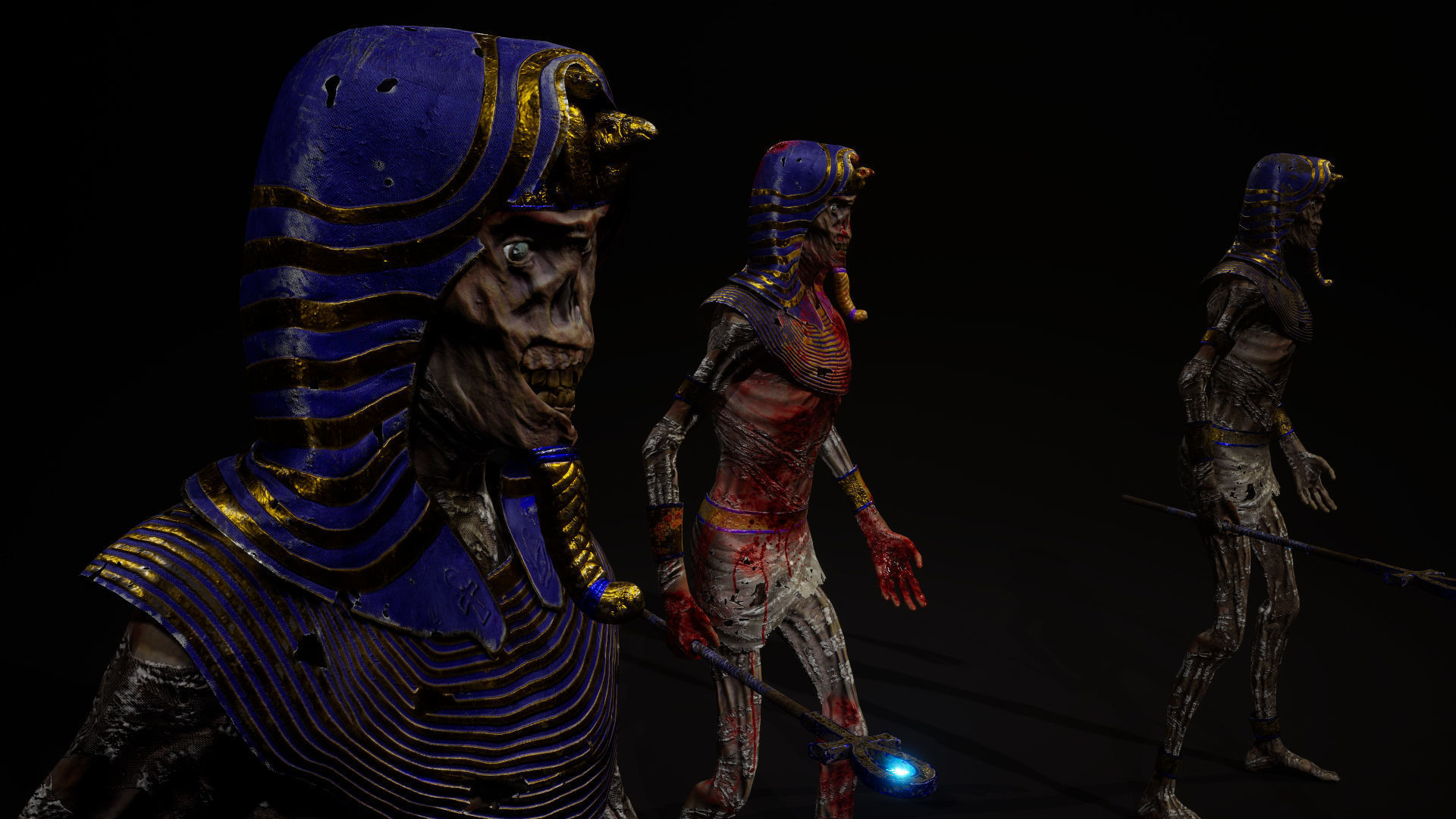 Mummy Tutankhamun Low-poly 3D model_7