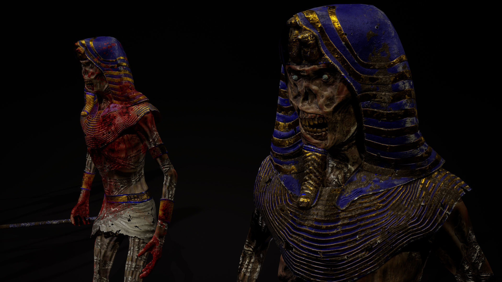 Mummy Tutankhamun Low-poly 3D model_4