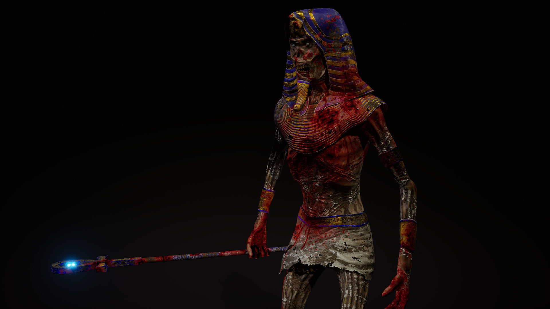 Mummy Tutankhamun Low-poly 3D model_13