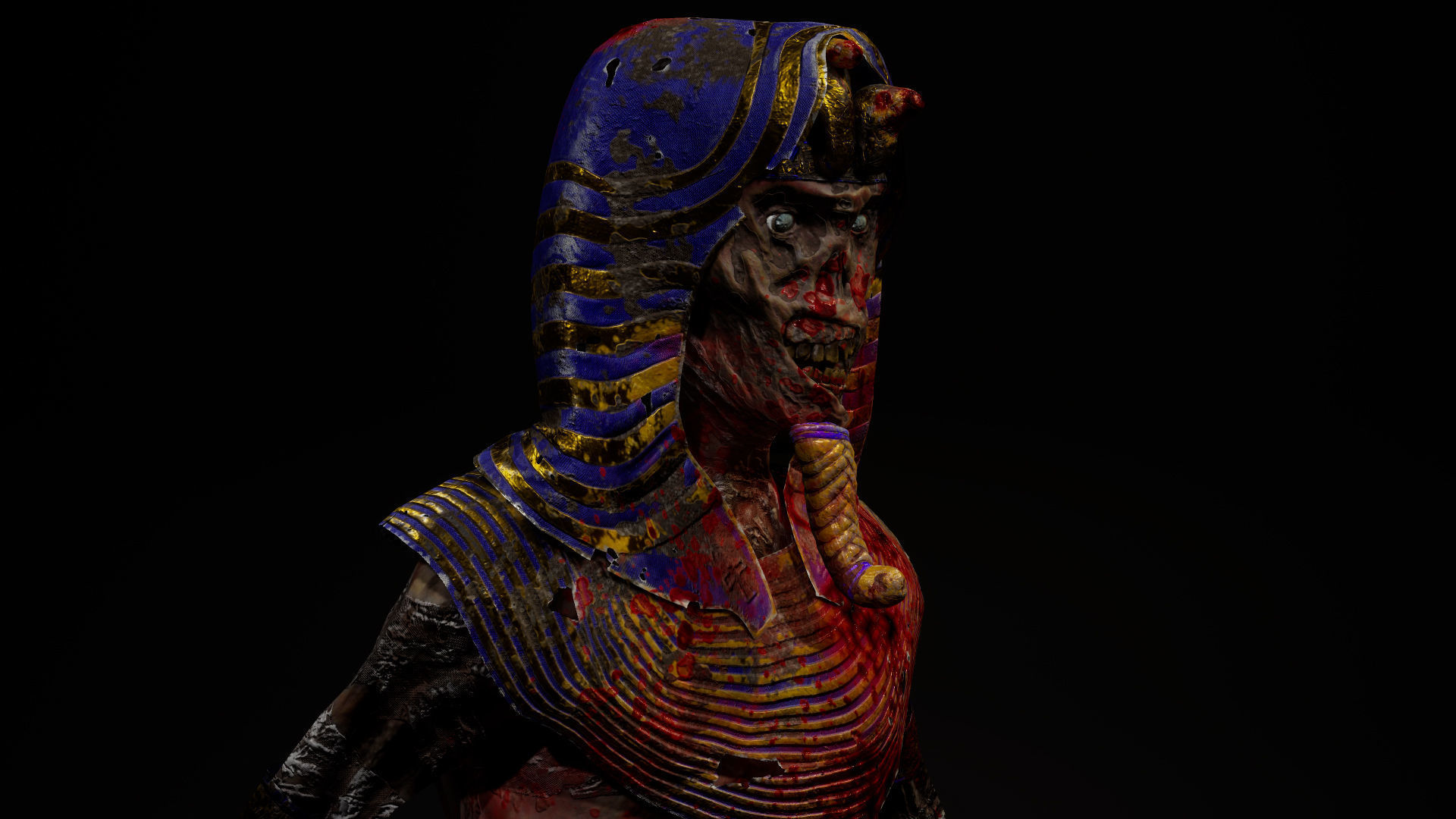 Mummy Tutankhamun Low-poly 3D model_9