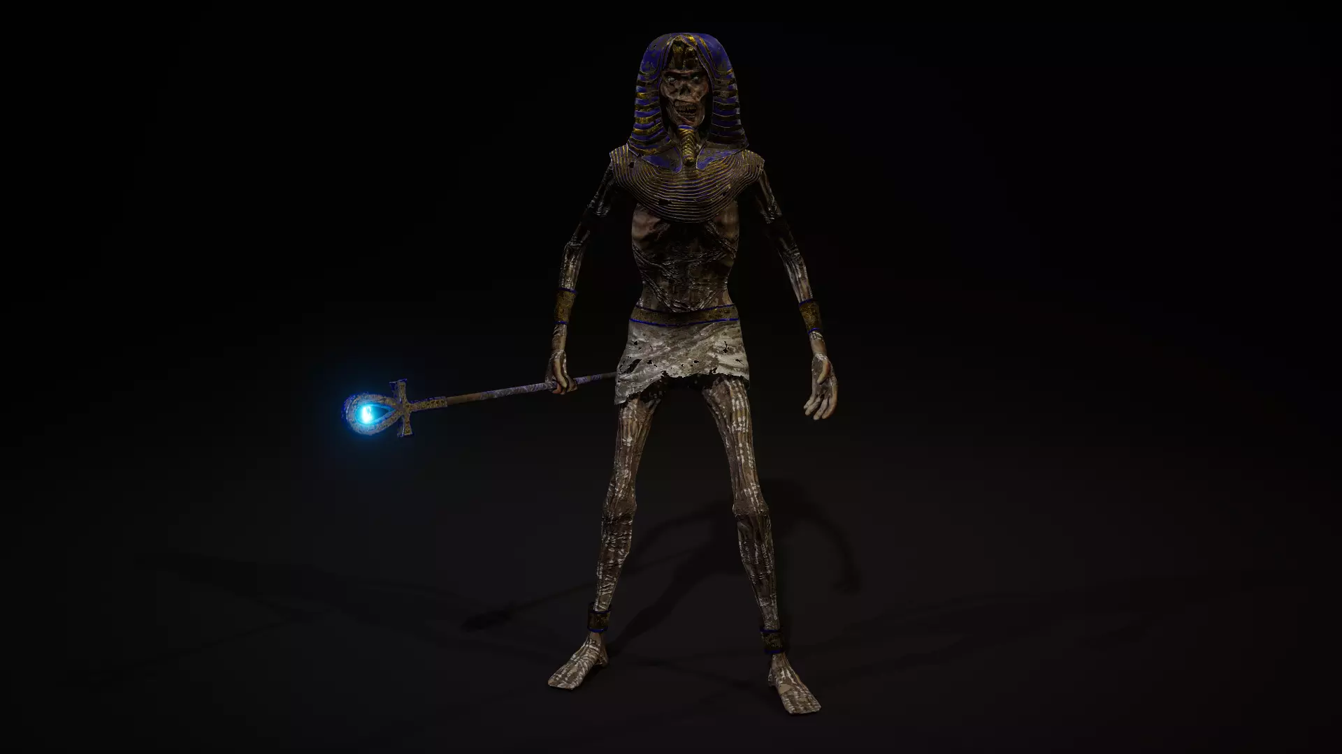 Mummy Tutankhamun Low-poly 3D model_0