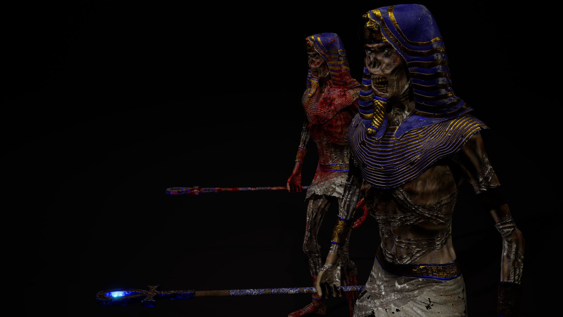 Mummy Tutankhamun Low-poly 3D model_5