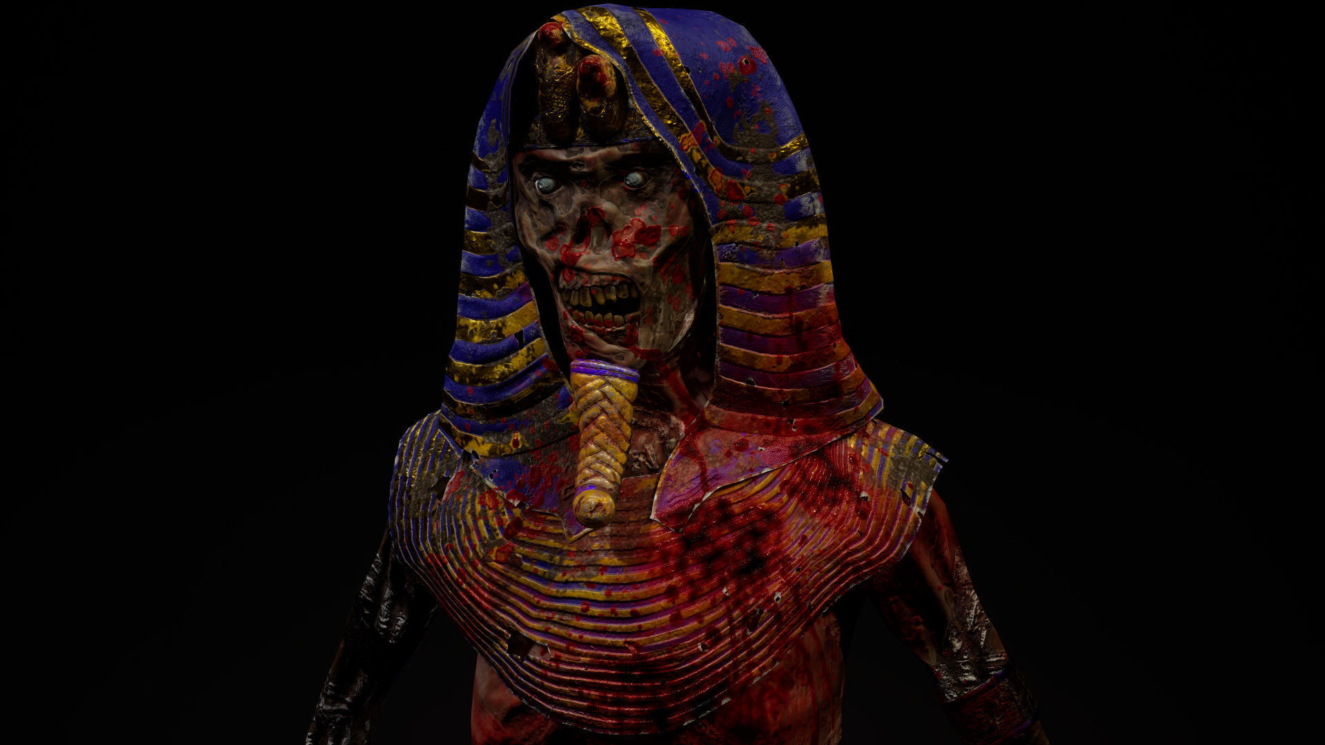 Mummy Tutankhamun Low-poly 3D model_10