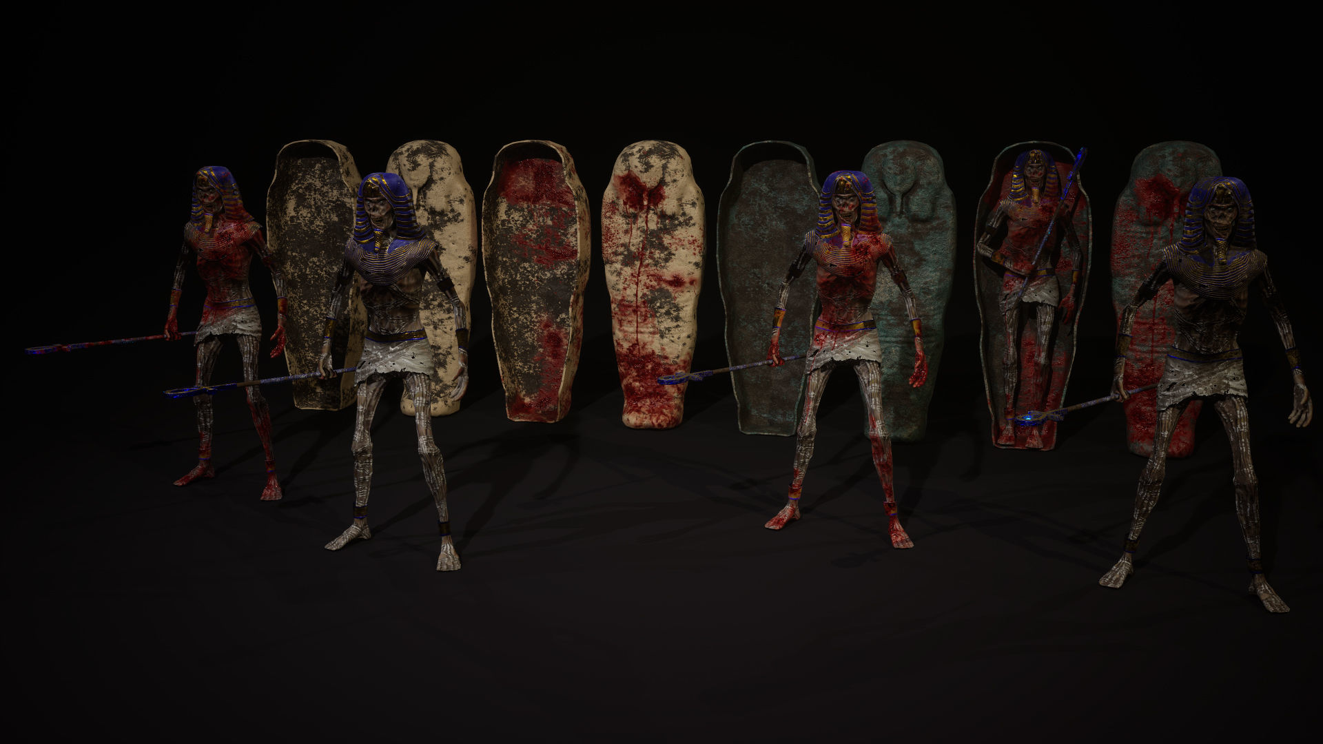 Mummy Tutankhamun Low-poly 3D model_14