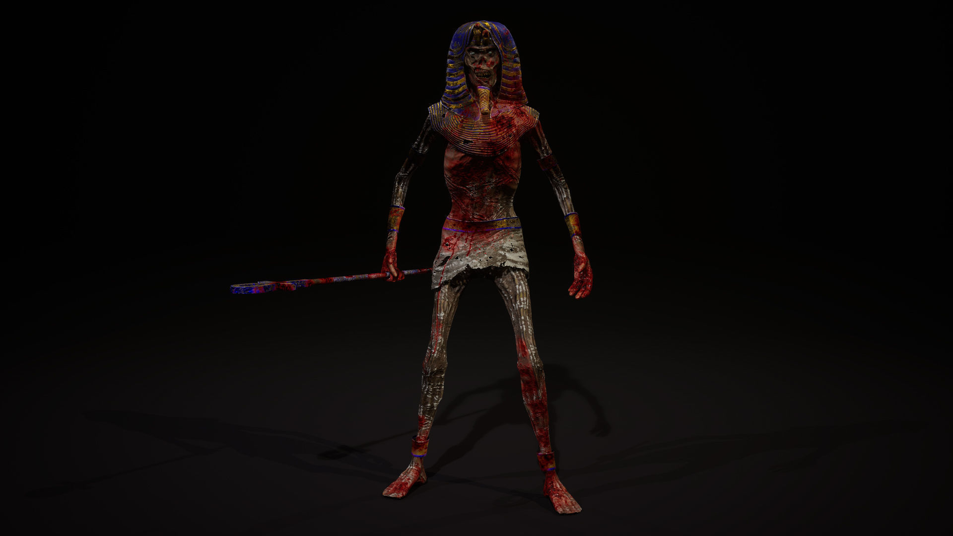 Mummy Tutankhamun Low-poly 3D model_2