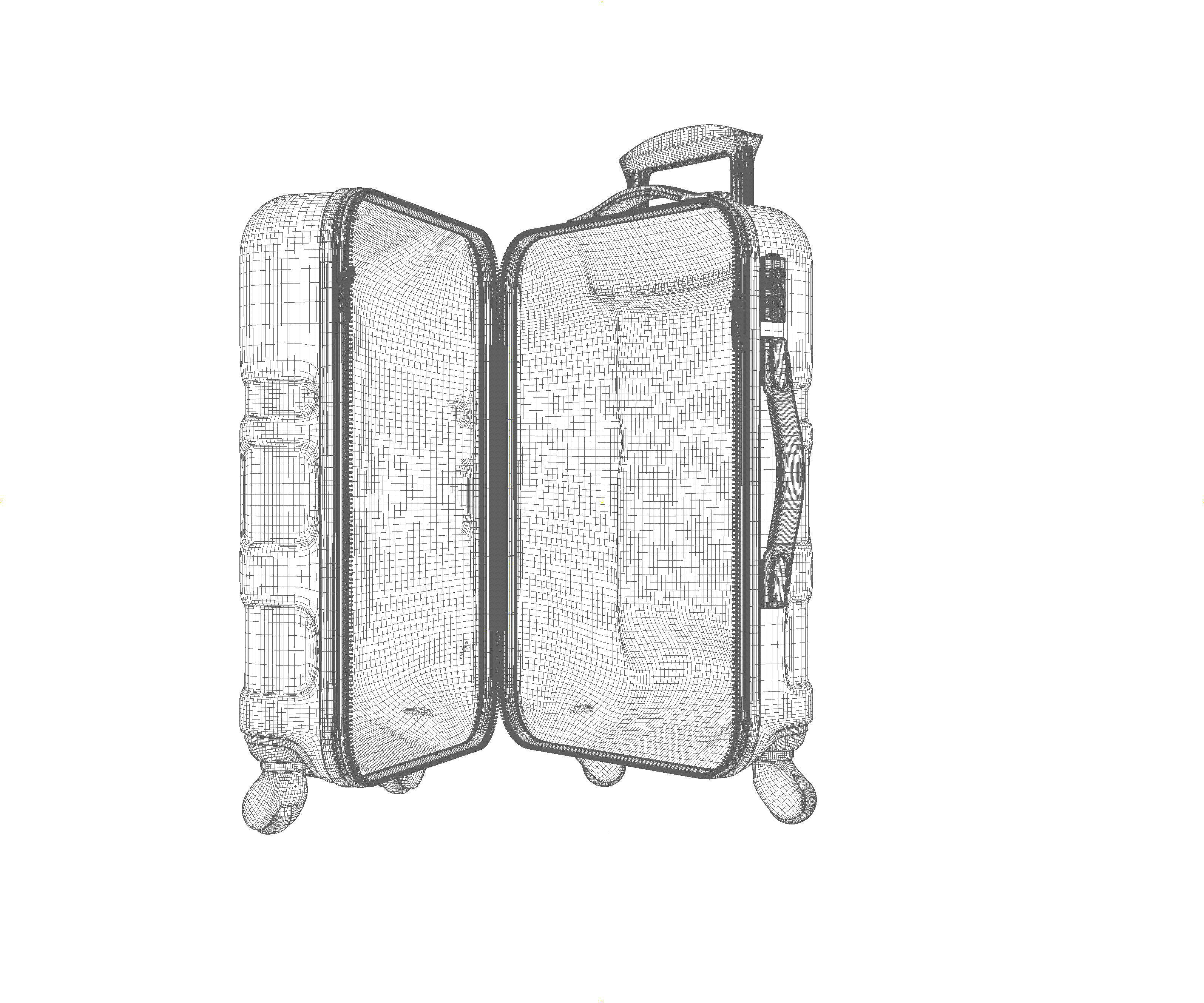 Plastic Luggage Suitcase 3D Travel Model 3D model_18