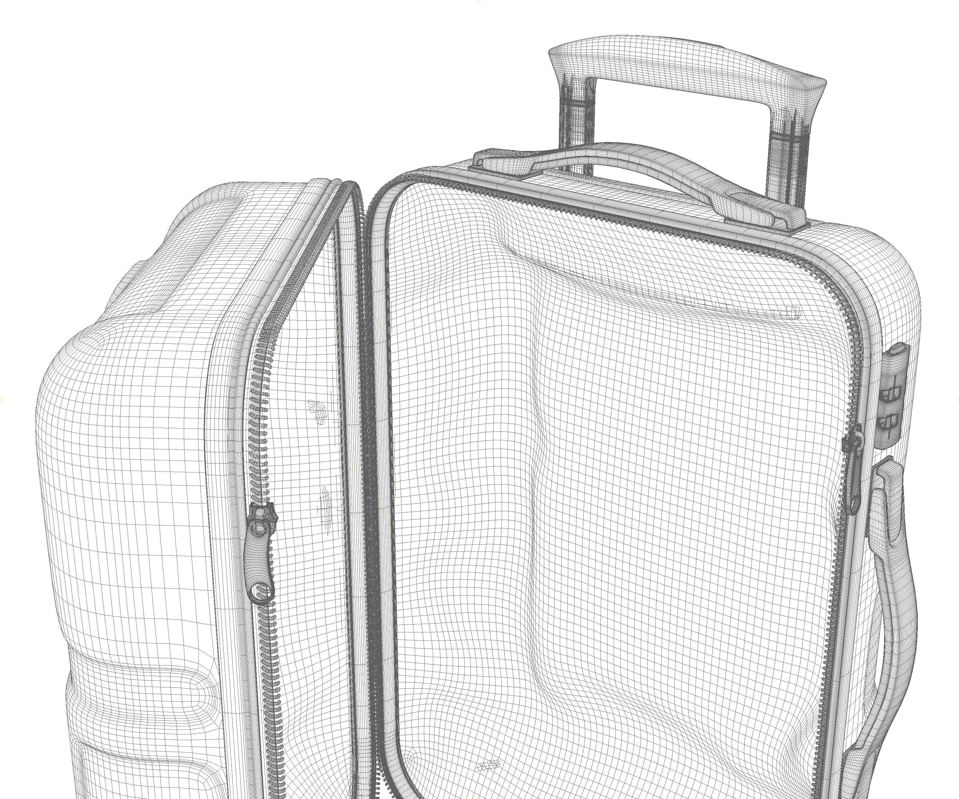 Plastic Luggage Suitcase 3D Travel Model 3D model_19