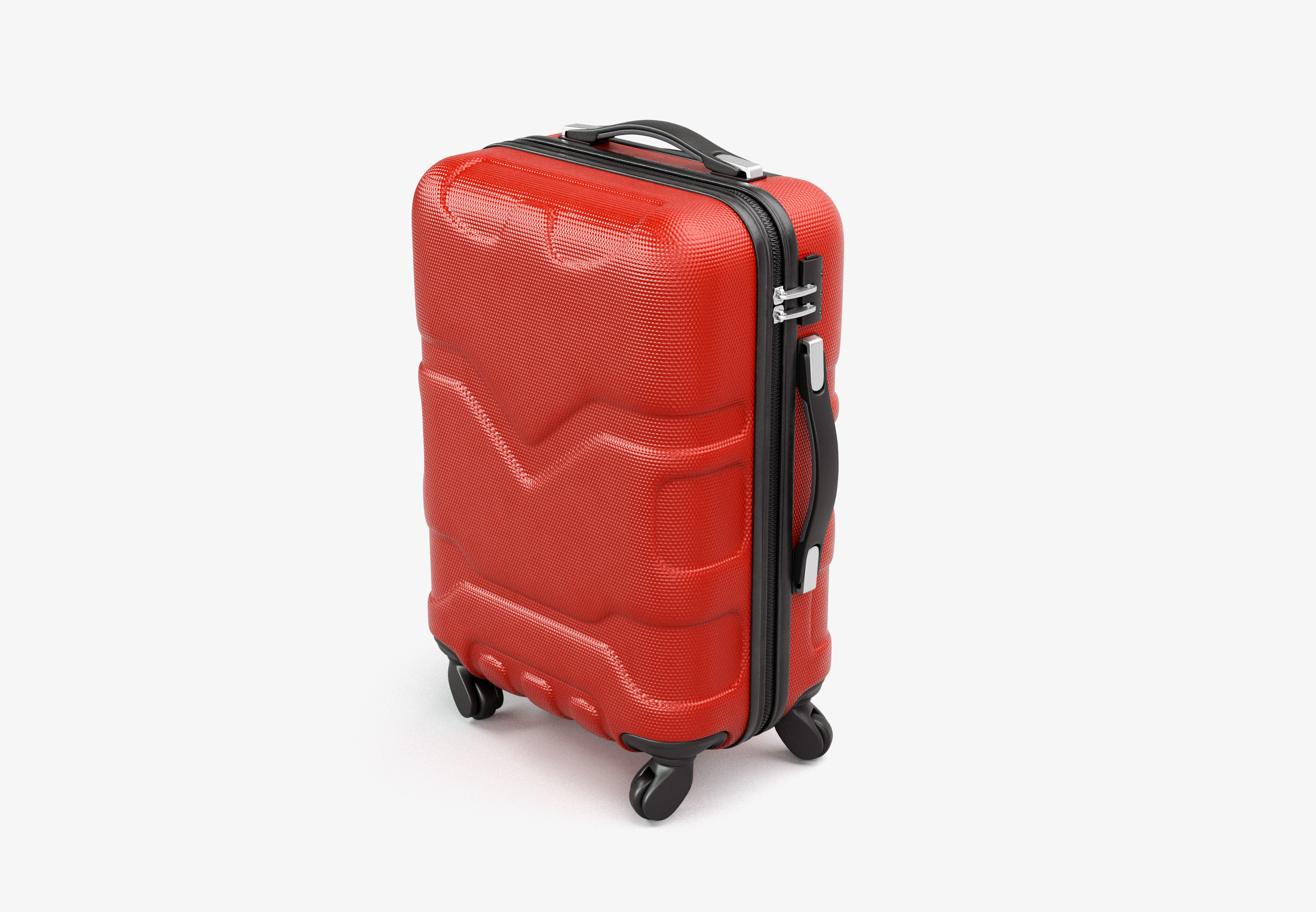 Plastic Luggage Suitcase 3D Travel Model 3D model_10