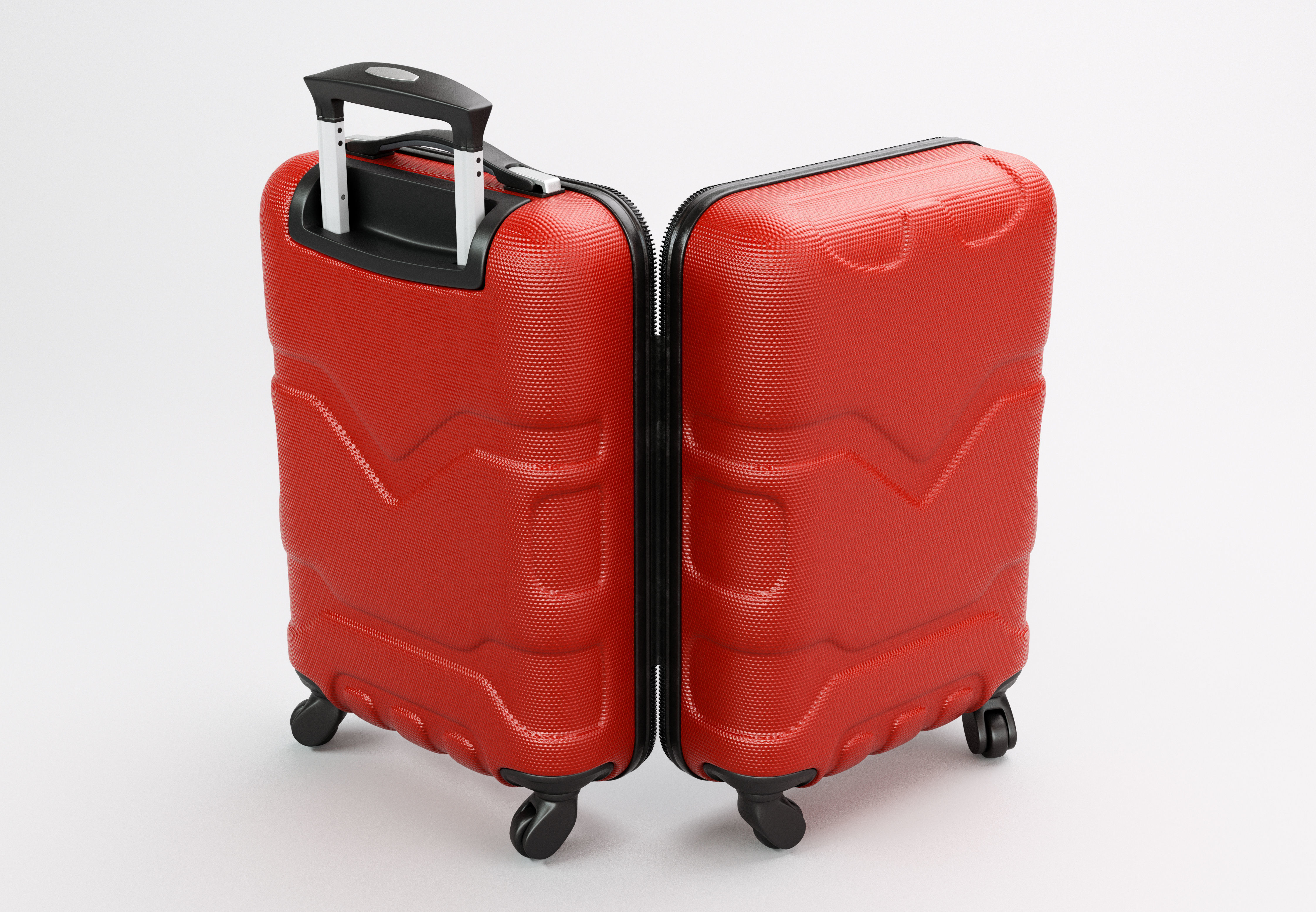 Plastic Luggage Suitcase 3D Travel Model 3D model_2