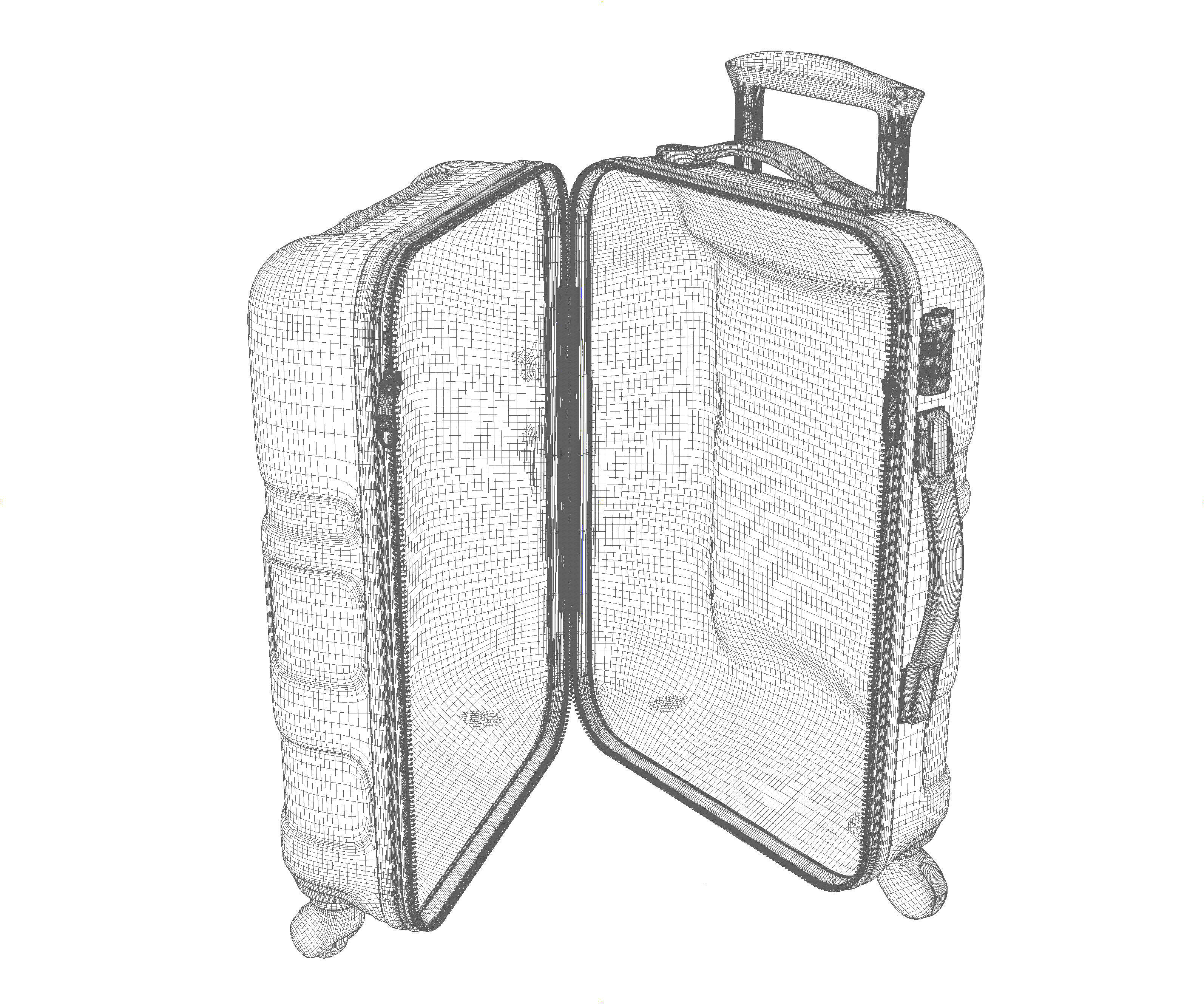 Plastic Luggage Suitcase 3D Travel Model 3D model_17