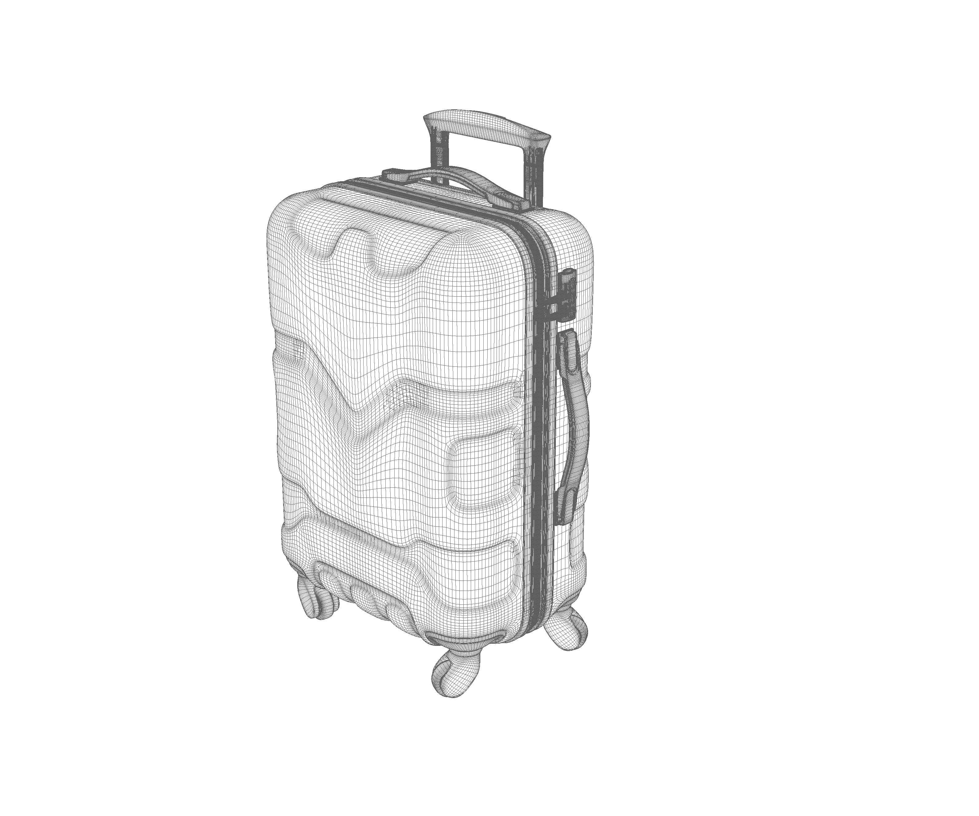 Plastic Luggage Suitcase 3D Travel Model 3D model_14