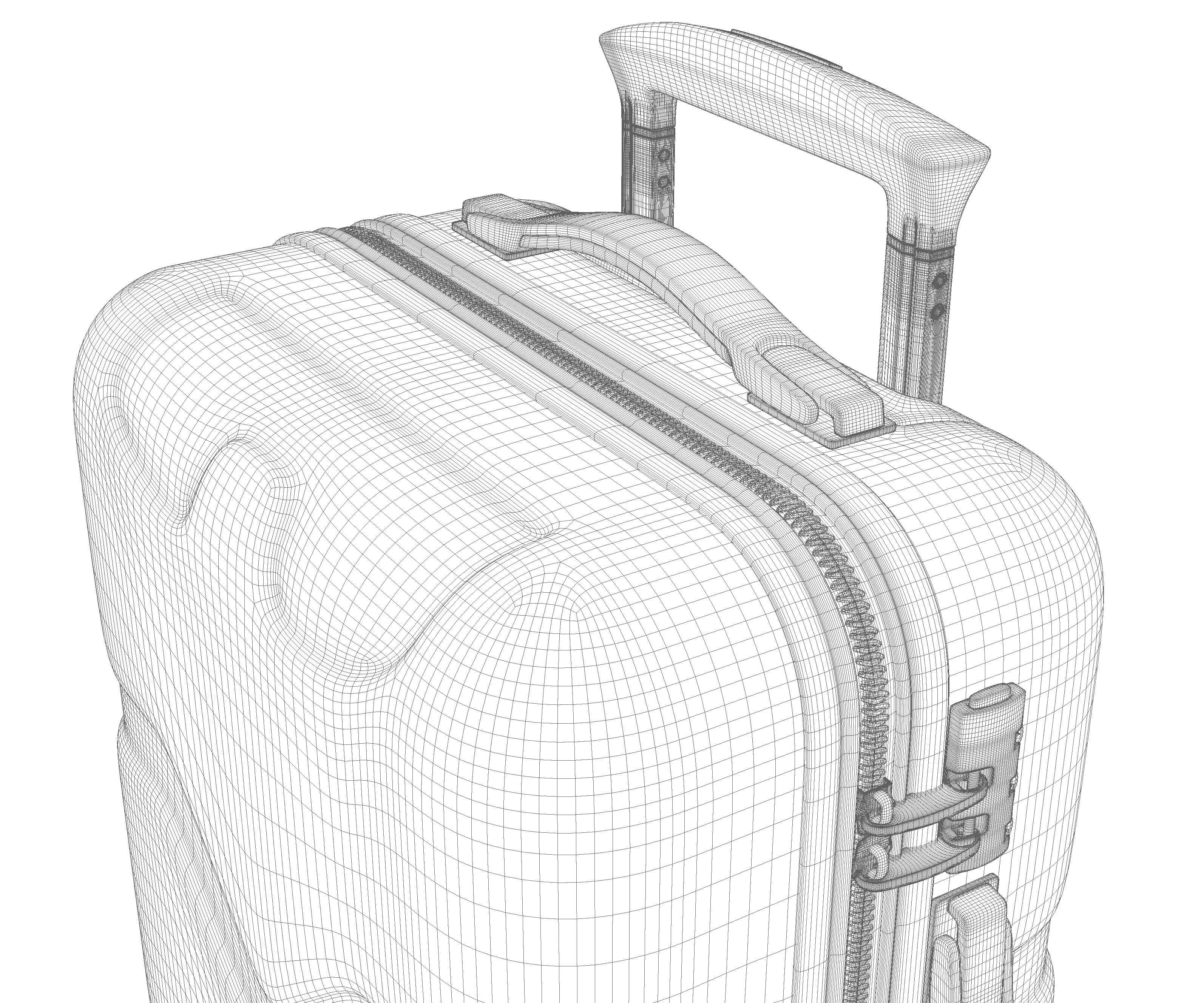 Plastic Luggage Suitcase 3D Travel Model 3D model_20