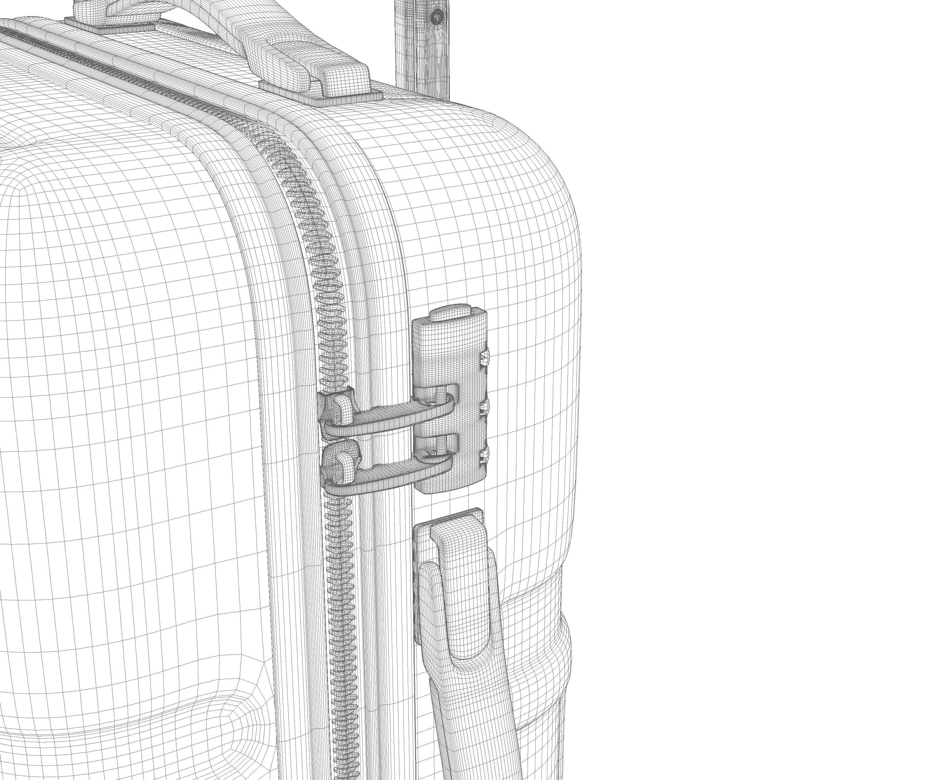 Plastic Luggage Suitcase 3D Travel Model 3D model_13