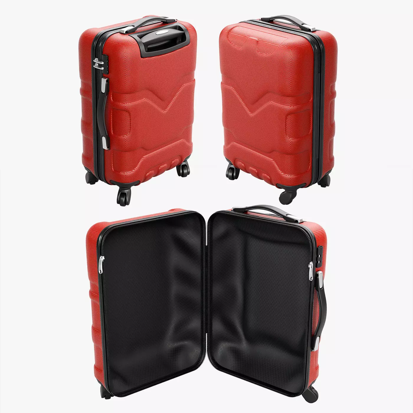 Plastic Luggage Suitcase 3D Travel Model 3D model_0