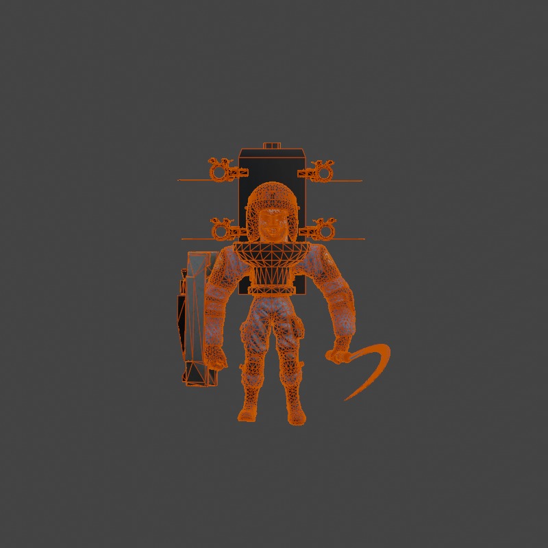 swat mutant police toilet 3D model_8