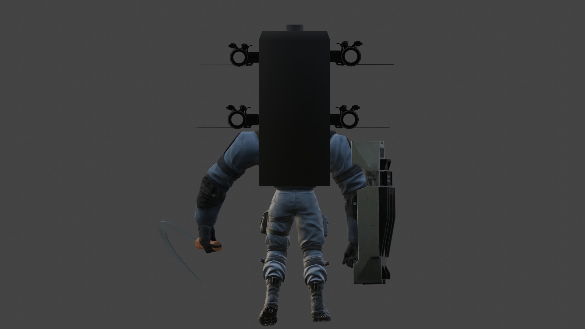 swat mutant police toilet 3D model_2