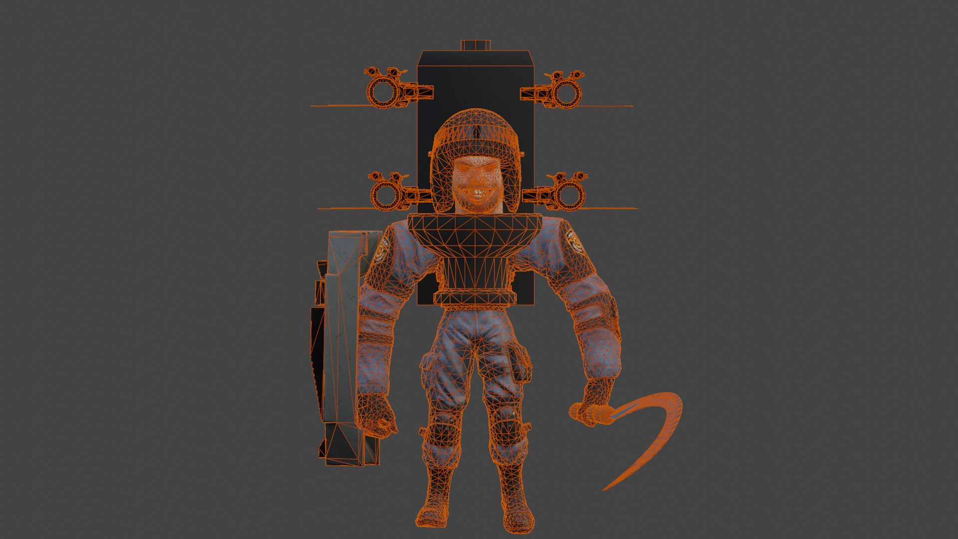 swat mutant police toilet 3D model_5