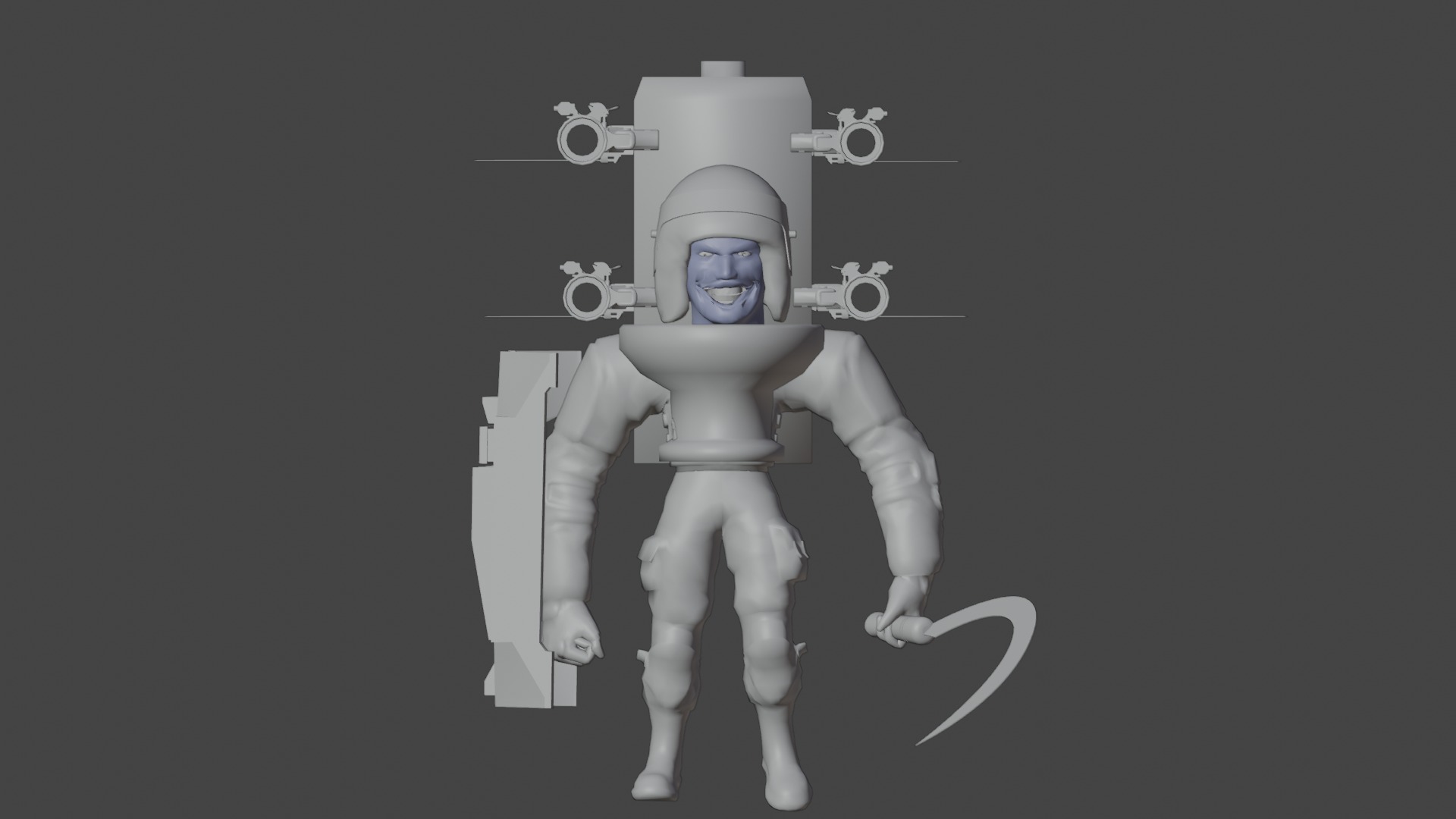 swat mutant police toilet 3D model_6