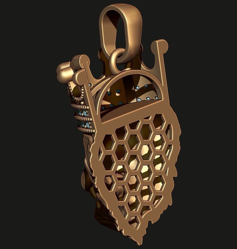 LION PENDANT WITH CROWN Printable Model 3D print model_10