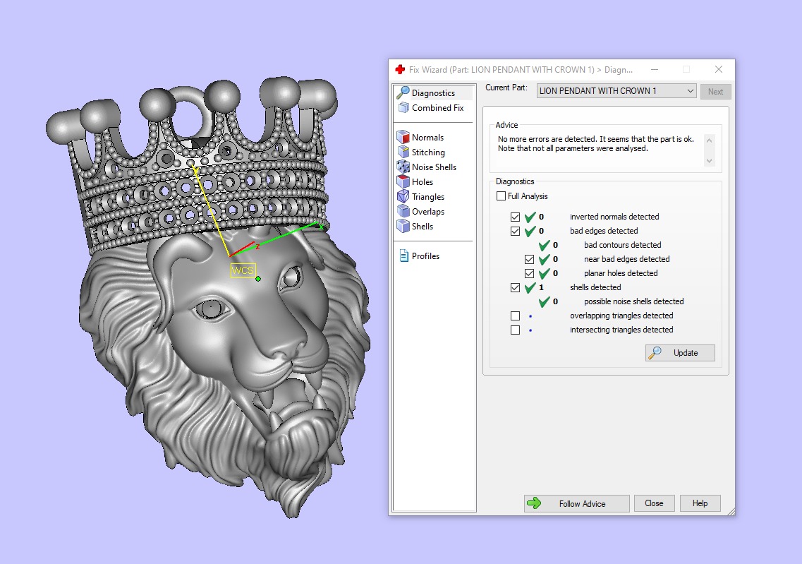 LION PENDANT WITH CROWN Printable Model 3D print model_16