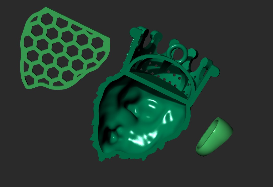 LION PENDANT WITH CROWN Printable Model 3D print model_5