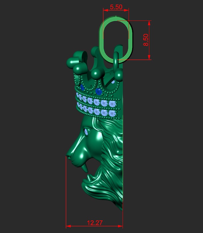 LION PENDANT WITH CROWN Printable Model 3D print model_3