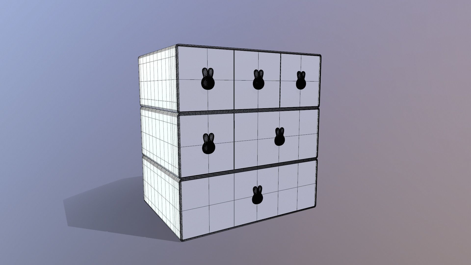 Dresser Drawers 3D model_11