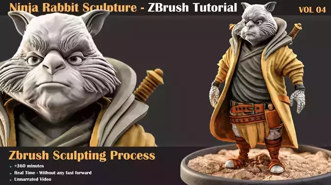 Ninja Rabbit - ZBrush Sculpture Series Vol5  