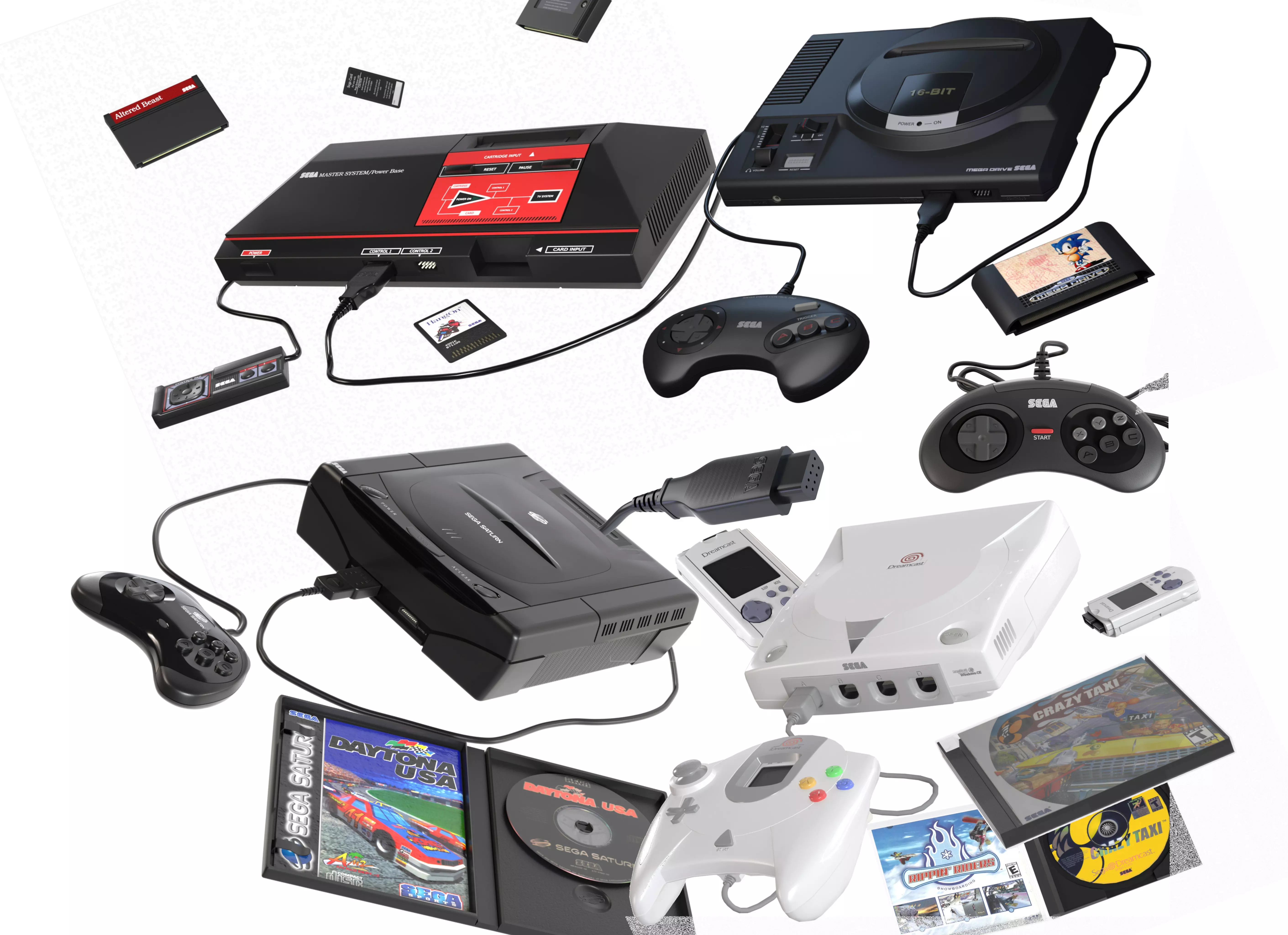 Sega Consoles Controllers Games and Accessories 3D Model Collection_0