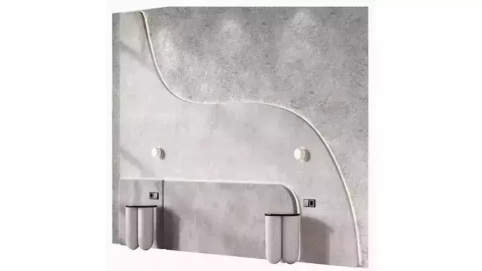 Headboard bedroom kit Nightstand lamp wavy panel