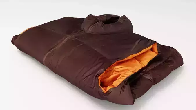 Brown down casual winter sleeveless jacket generic folded 