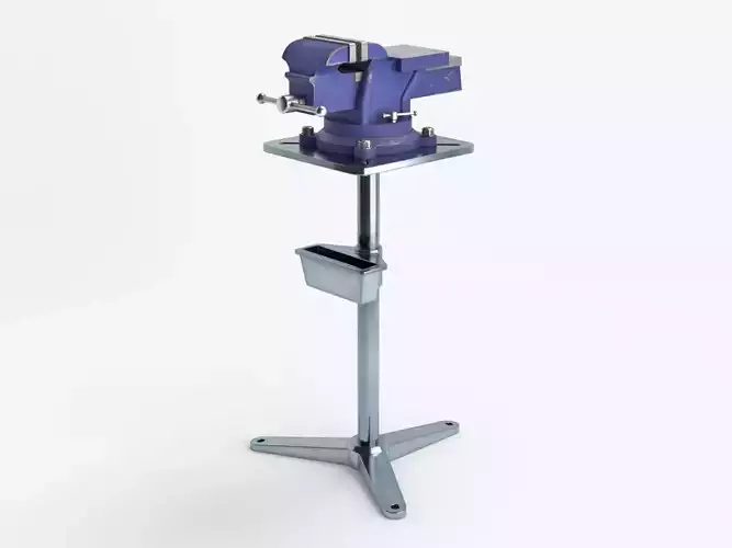 Bench Vise With Stand Low-poly 3D model