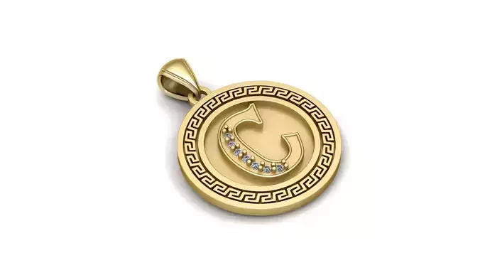 Alphabet C Pendant 3d Printable Model