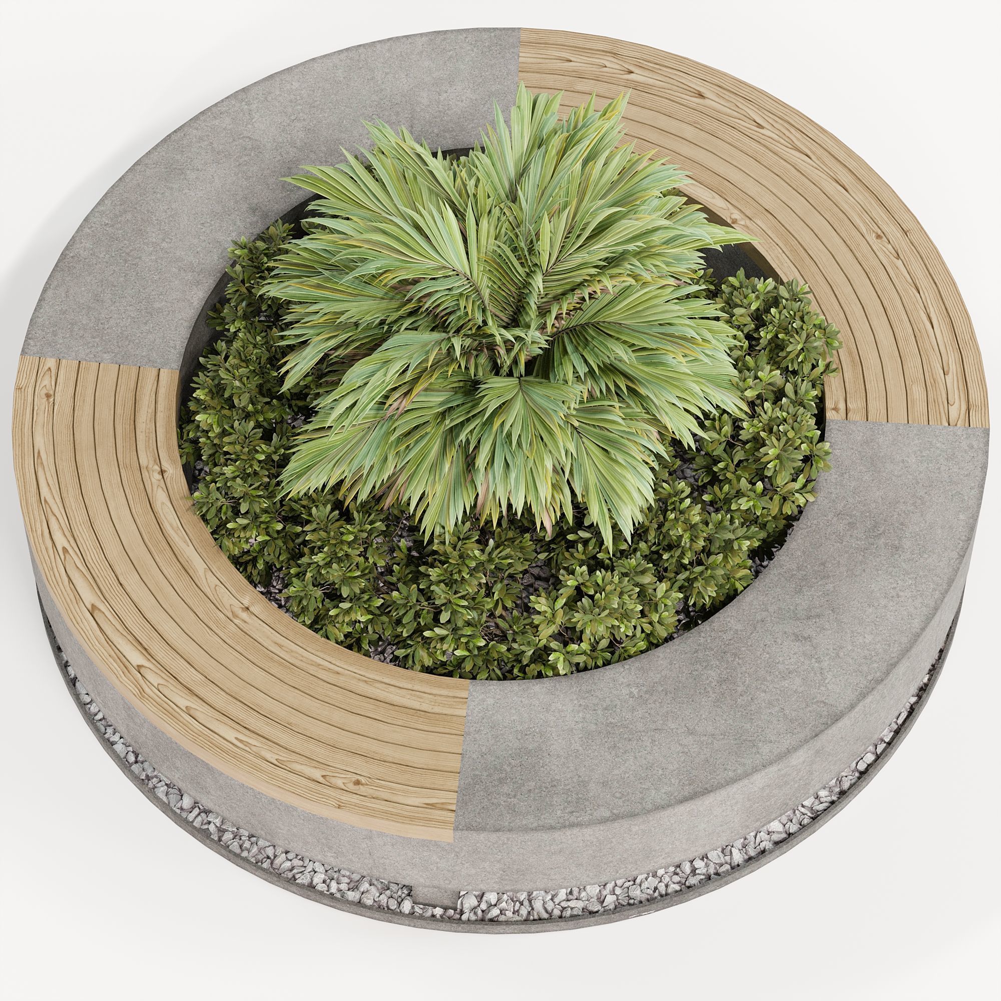 Bench set 04 3D model_2