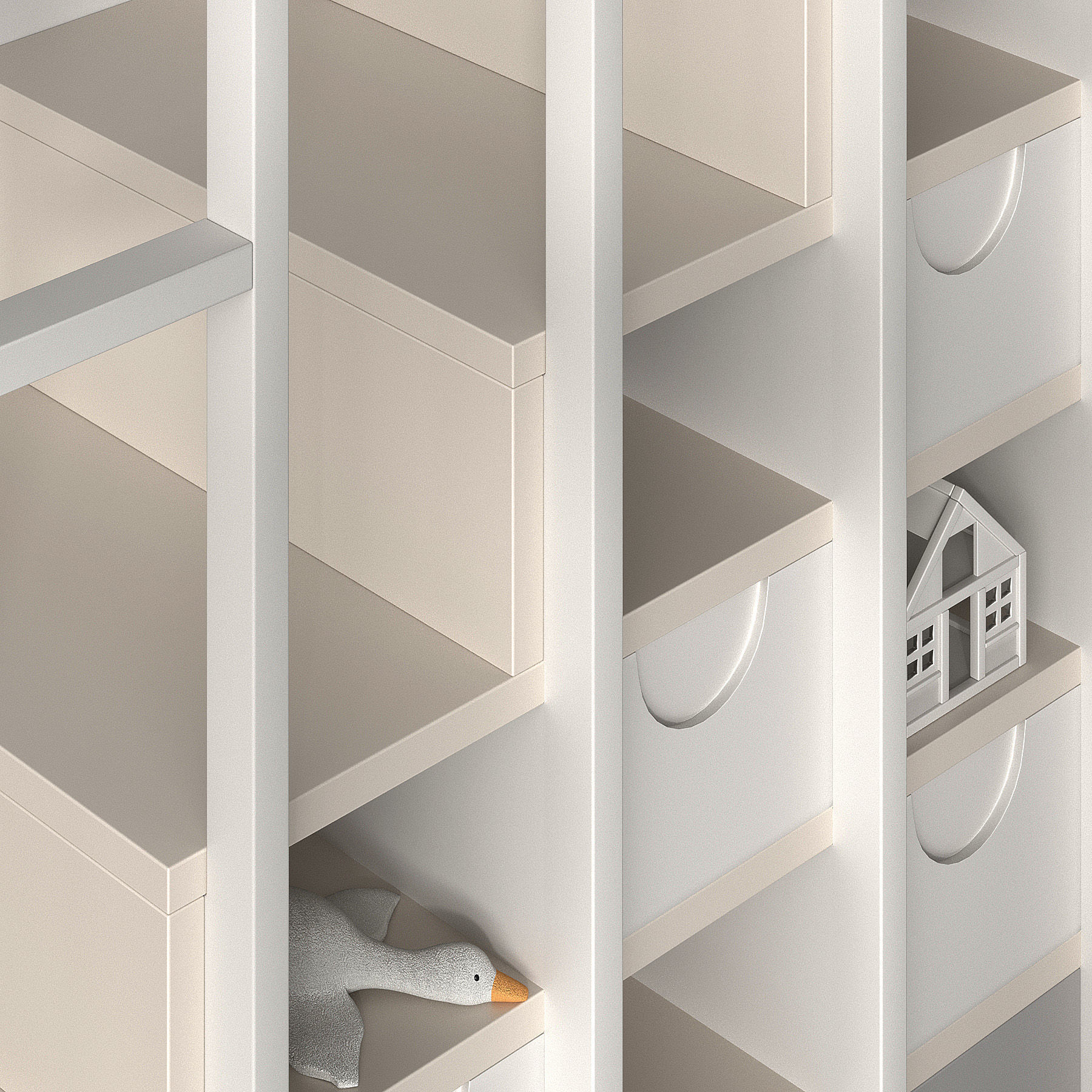 Shelf ladder for kids room 3D model_2