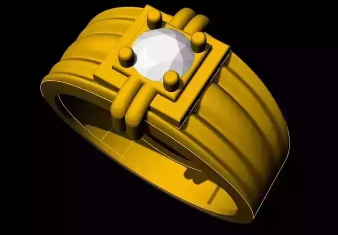 Gents Solitaire Ring 3dm file