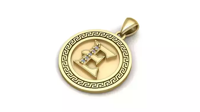 Alphabet E Pendant 3d printablle Model