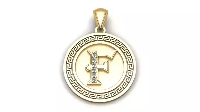 Alphabet F Pendant 3d printable Model