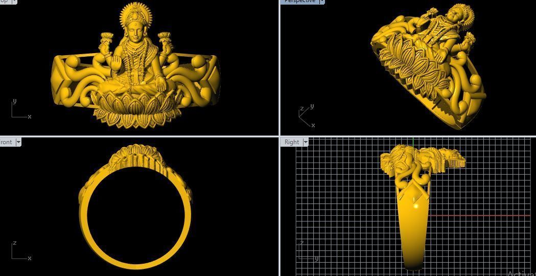 Laxmi Ring 3dm file 3D print model_1