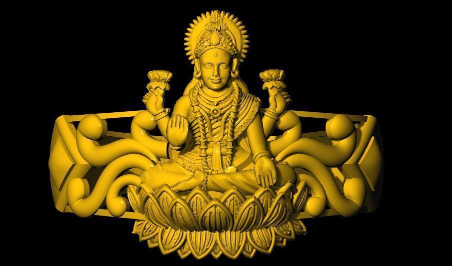 Laxmi Ring 3dm file 3D print model_2
