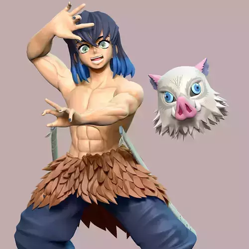Inosuke Hashibira Boar Face Mask 3D print model