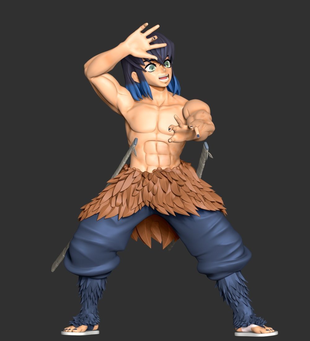 Inosuke Hashibira Boar Face Mask 3D print model_9