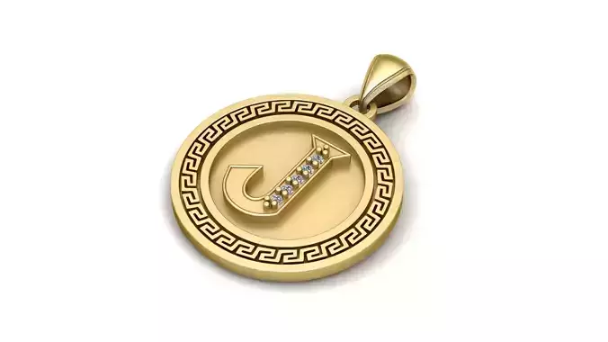 Alphbet J Pendant 3d Prinbtable model