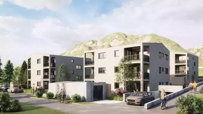 Several residential buildings in the Tyrolean Alps