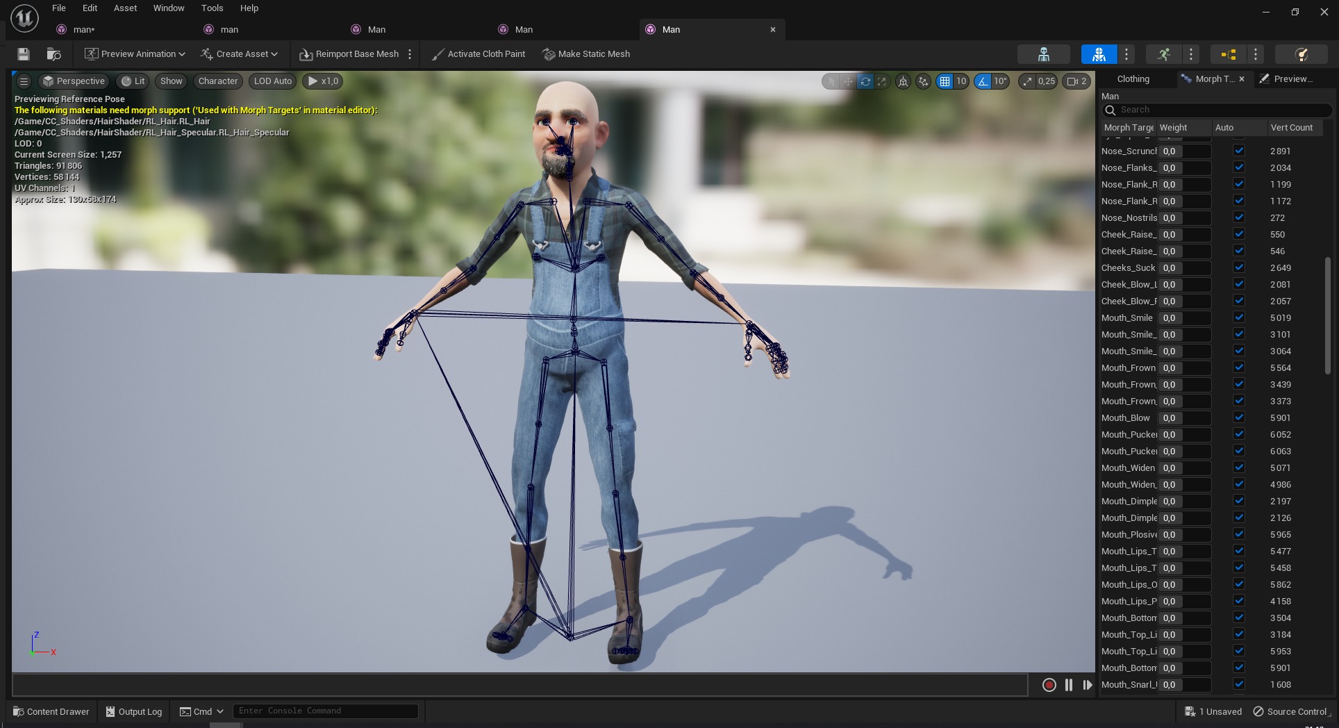 country man character cartoon semi-realistic sculpture Low-poly 3D model_27