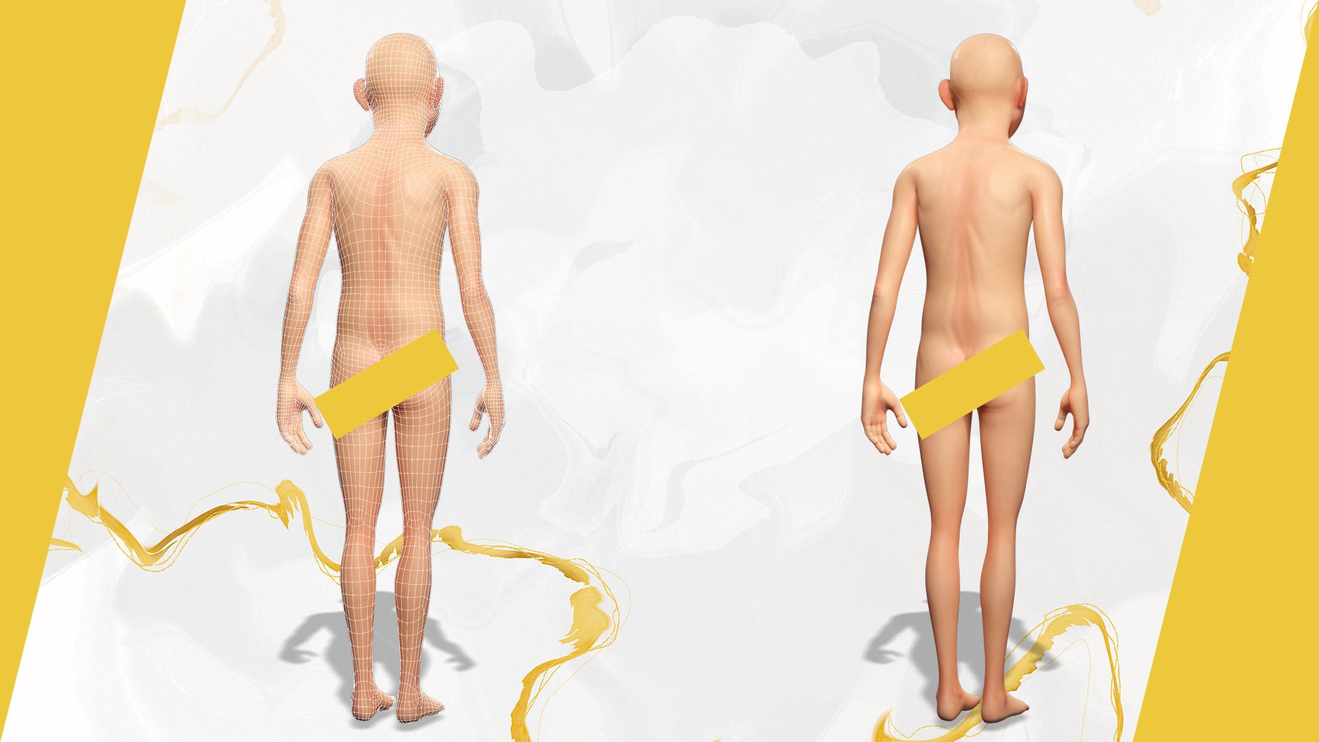 country man character cartoon semi-realistic sculpture Low-poly 3D model_3